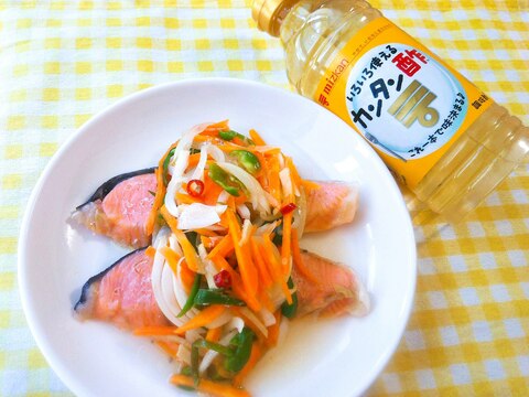 切り身魚のカンタン酢レンジ蒸し